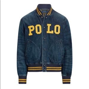 Polo Ralph Lauren varsity baseball denim jacket L